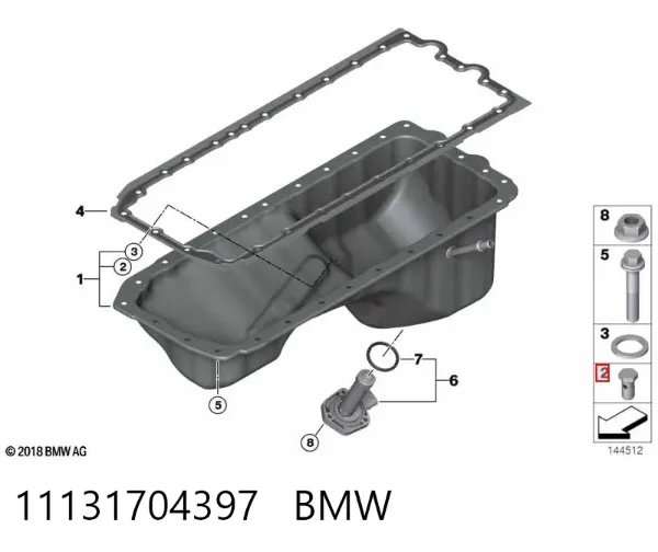 Tampão de panela de motor 11131704397 BMW