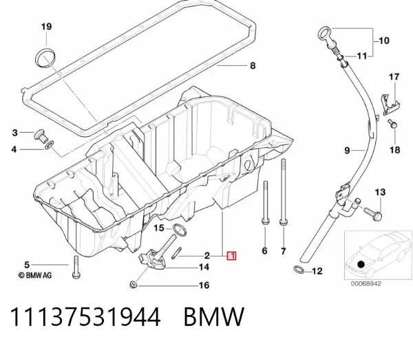Panela de óleo de cárter do motor 11137531944 BMW