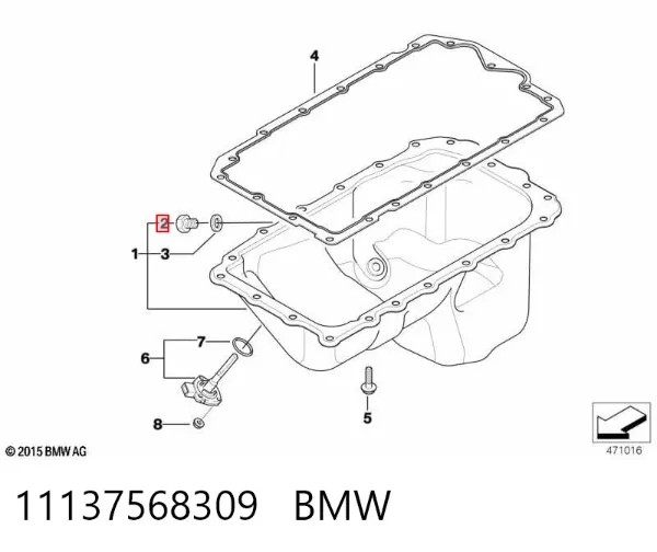 Tampão de panela de motor 11137568309 BMW