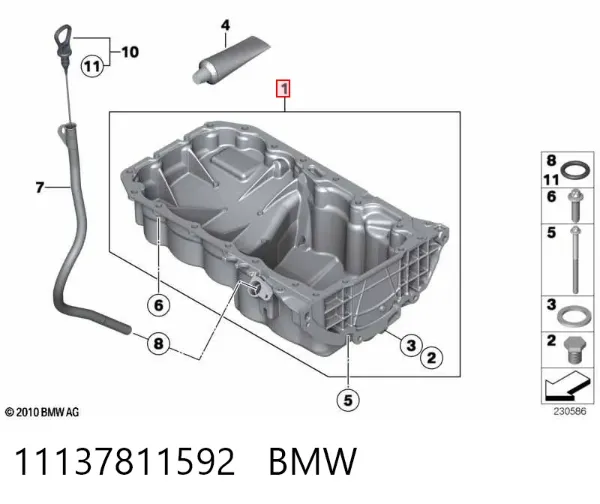 Panela de óleo de cárter do motor 11137811592 BMW