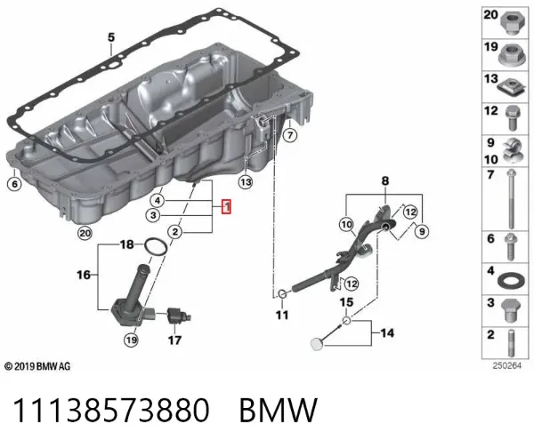 Panela de óleo de cárter do motor 11138573880 BMW