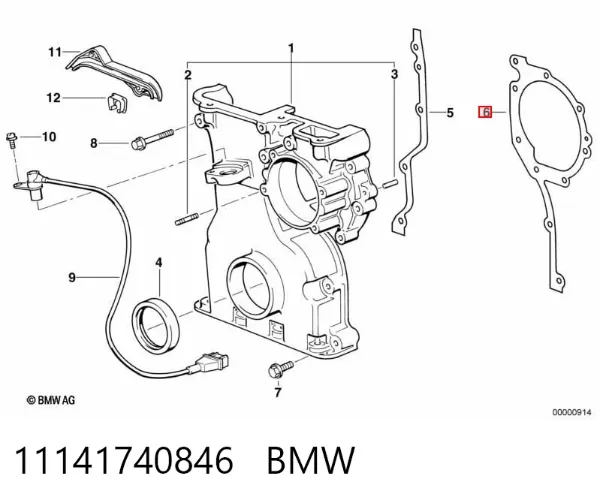 Vedante esquerdo de tampa dianteira de motor 11141740846 BMW