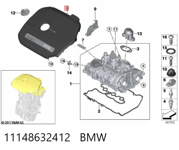 Tampa de motor decorativa Mini COUNTRYMAN F60