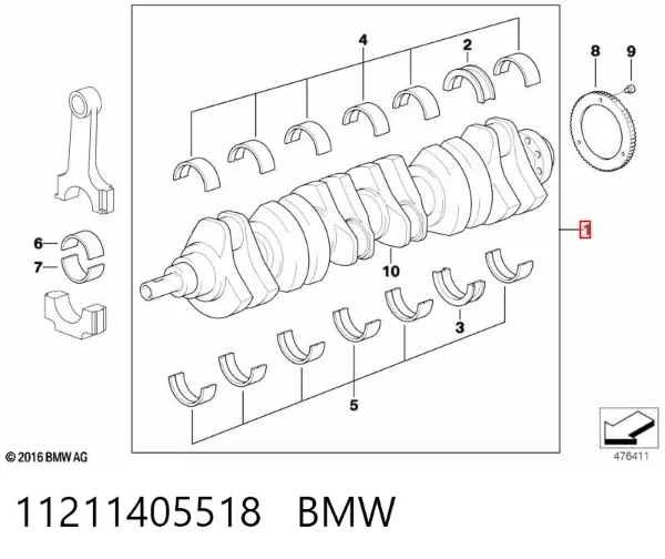 Cambota de motor 11211405518 BMW