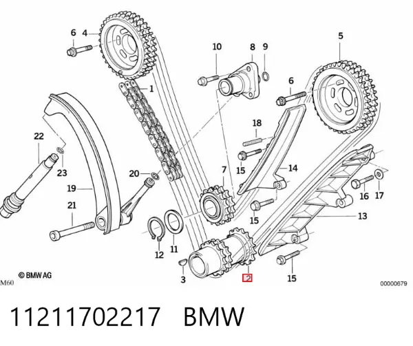 Engrenagem de cadeia da roda dentada da árvore distribuidora de motor 11211702217 BMW