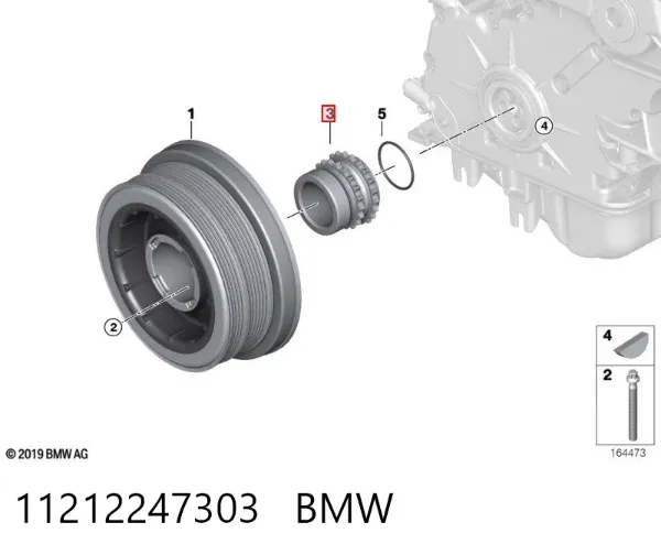 Engrenagem de cadeia da roda dentada de acionamento de cambota de motor 11212247303 BMW