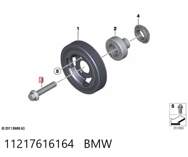 Parafuso de cabeça de motor (CBC) 11217616164 BMW