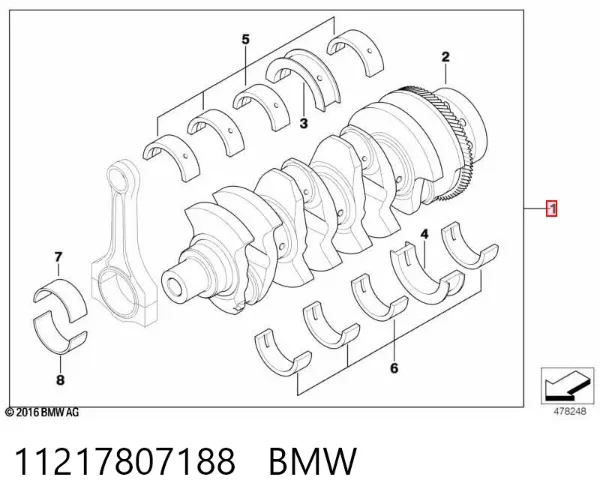 Cambota de motor 11217807188 BMW