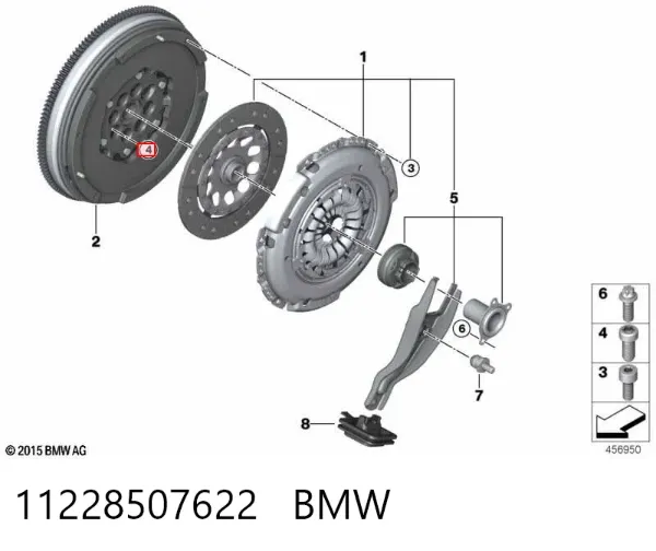 Parafuso de fixação de volante 11228507622 BMW