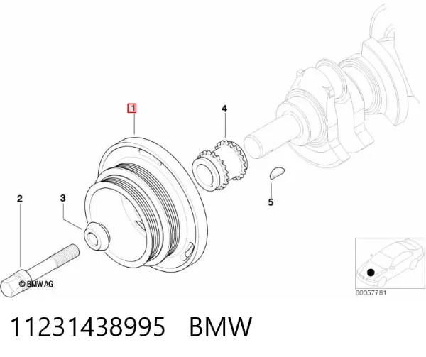 Polia de cambota 11231438995 BMW