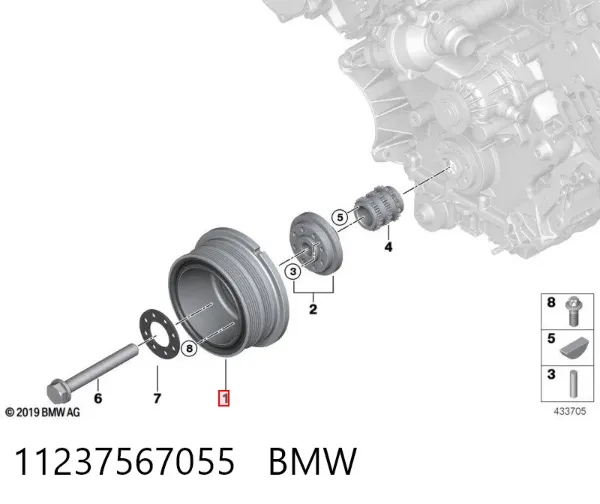 Polia de cambota 11237567055 BMW