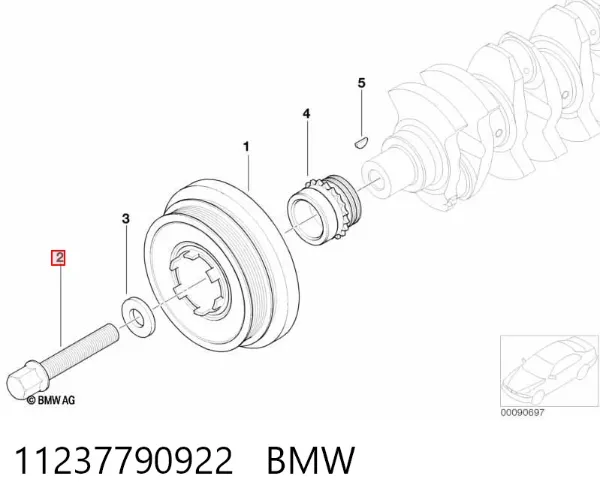 Parafuso da polia de cambota 11237790922 BMW
