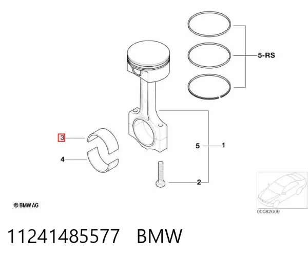 Folhas inseridas de cambota de biela, kit, padrão (STD) 11241485577 BMW