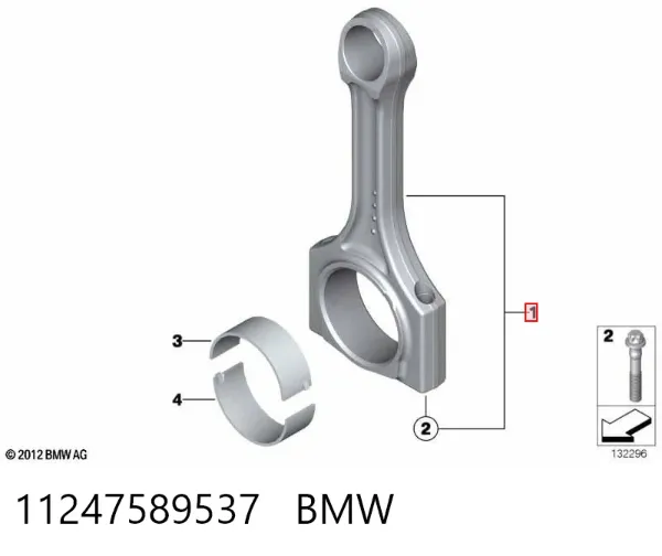 Biela de pistão de motor 11247589537 BMW