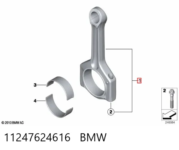 Biela de pistão de motor 11247624616 BMW
