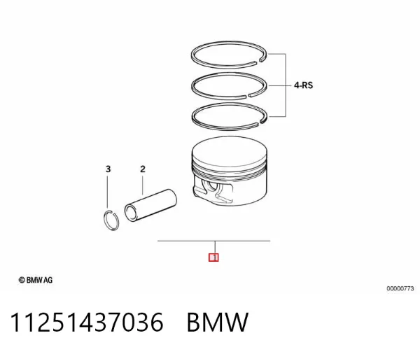 Pistão do kit para 1 cilindro, STD 11251437036 BMW