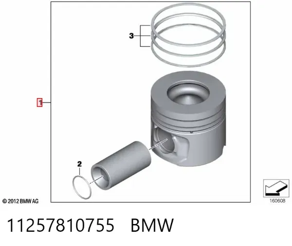 Pistão do kit para 1 cilindro, STD 11257810755 BMW