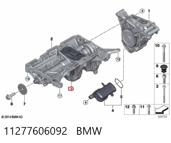 Tampão de enchimento de eixo traseiro/dianteiro 11277606092 BMW