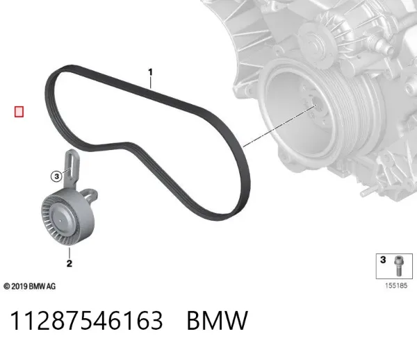 Rolo de reguladora de tensão da correia de transmissão 11287546163 BMW