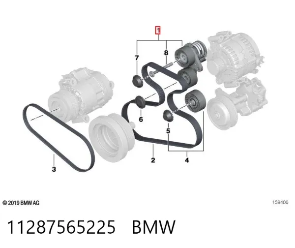 Reguladora de tensão da correia de transmissão 11287565225 BMW