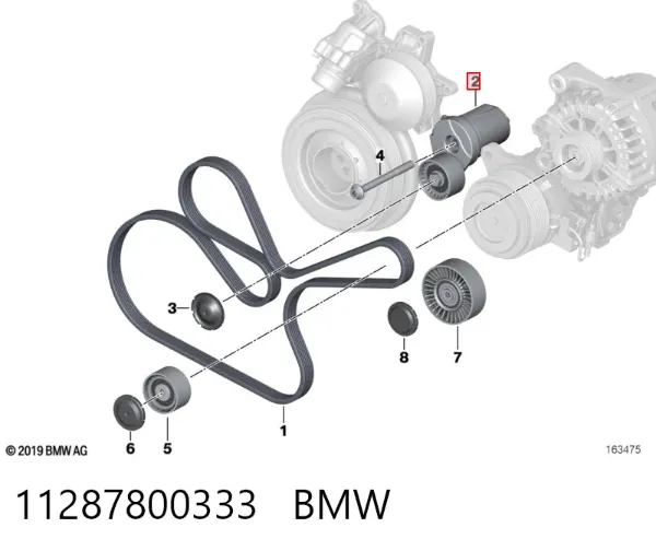 Reguladora de tensão da correia de transmissão 11287800333 BMW