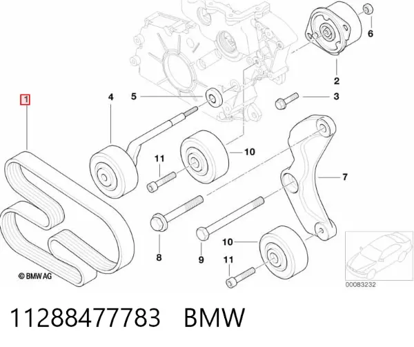 Correia dos conjuntos de transmissão 11288477783 BMW