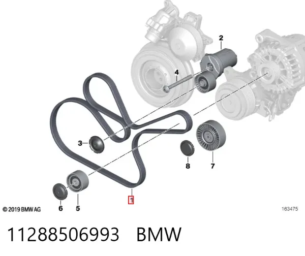 Correia dos conjuntos de transmissão 11288506993 BMW