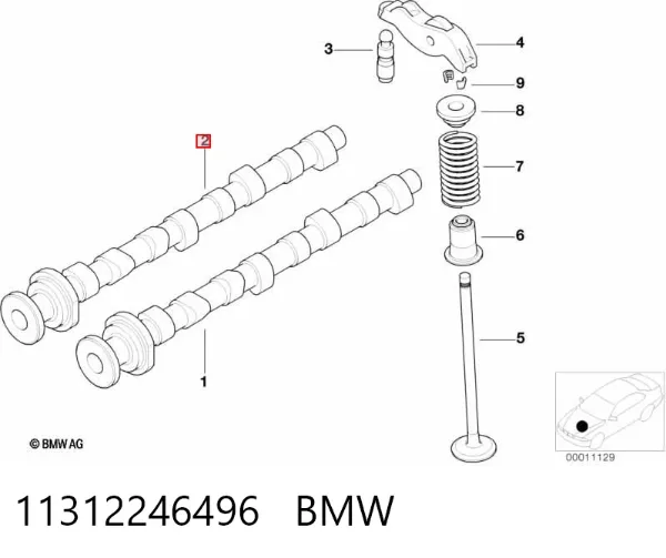 Árvore distribuidora de motor 11312246496 BMW