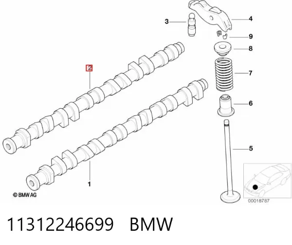 Árvore distribuidora de motor 11312246699 BMW