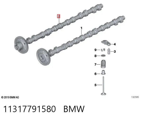 Árvore distribuidora de motor de escape 11317791580 BMW