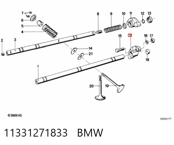 Balanceiro de válvula (balanceiro de válvulas) 11331271833 BMW