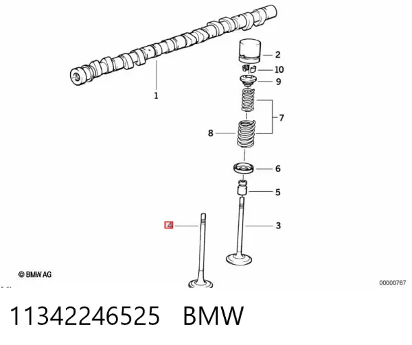 Válvula de escape 11342246525 BMW