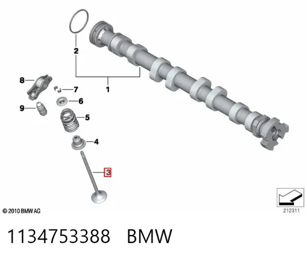 Válvula de escape 1134753388 BMW