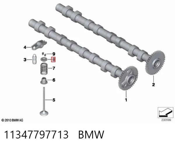 Disco superior metálico de mola dianteira 11347797713 BMW