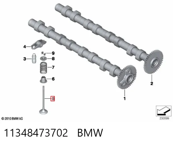 Válvula de admissão 11348473702 BMW