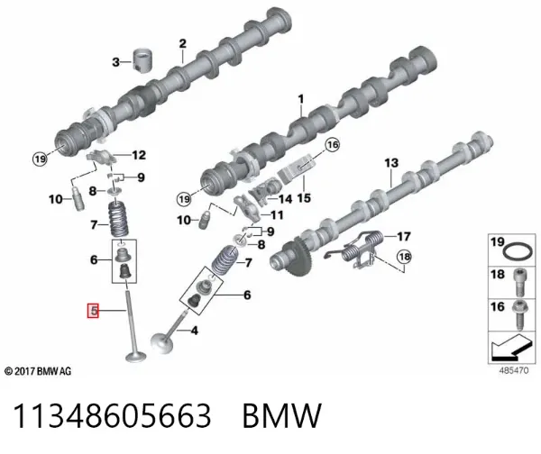 Válvula de escape 11348605663 BMW
