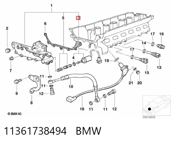 Válvula eletromagnética de posição (de fases) da árvore distribuidora 11361738494 BMW