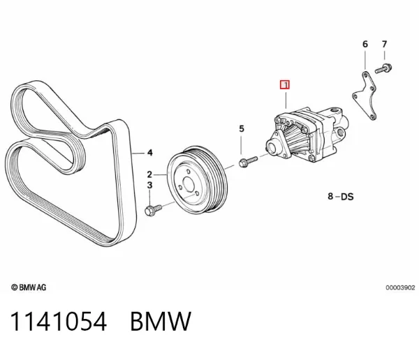 Bomba da Direção hidrâulica assistida 1141054 BMW