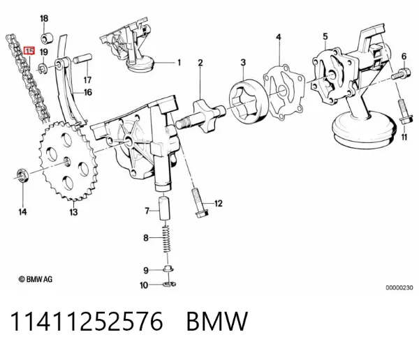 Cadeia de bomba de óleo 11411252576 BMW