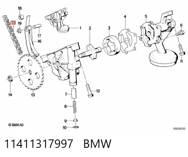 Cadeia de bomba de óleo 11411317997 BMW