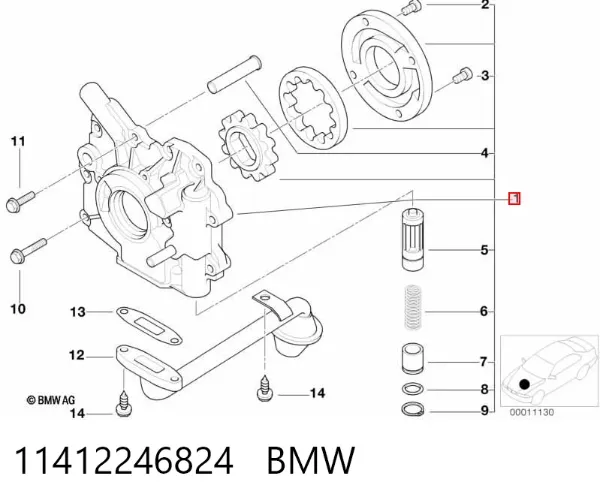 Bomba de óleo 11412246824 BMW