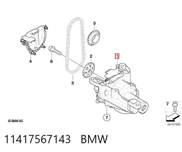 Bomba de óleo 11417567143 BMW