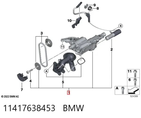 Bomba de óleo 11417638453 BMW