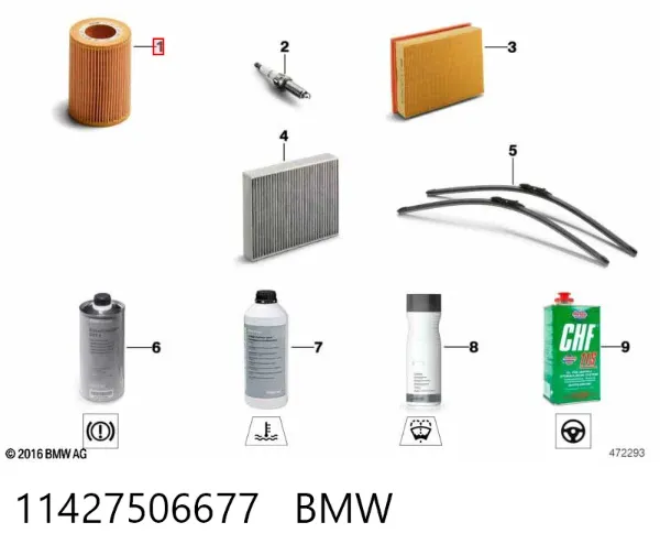 Filtro de óleo 11427506677 BMW