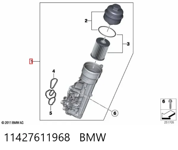 Filtro de óleo 11427611968 BMW