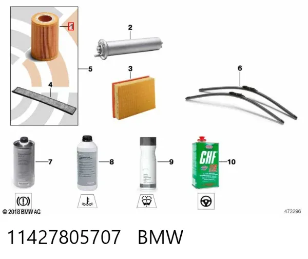 Filtro de óleo 11427805707 BMW