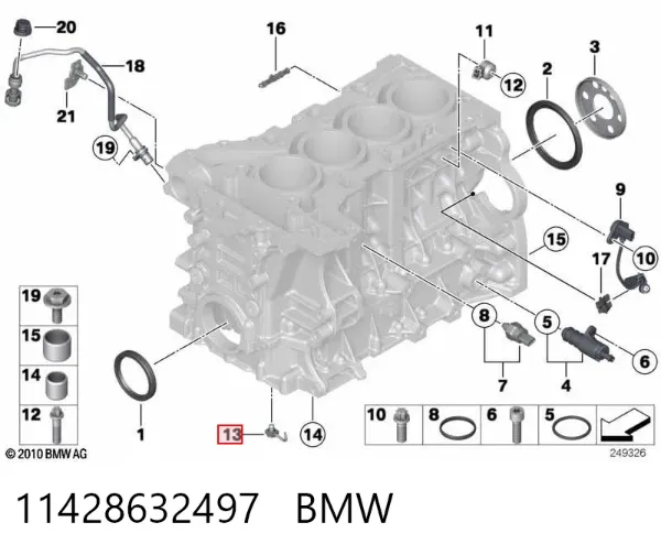 Injetor de óleo 11428632497 BMW