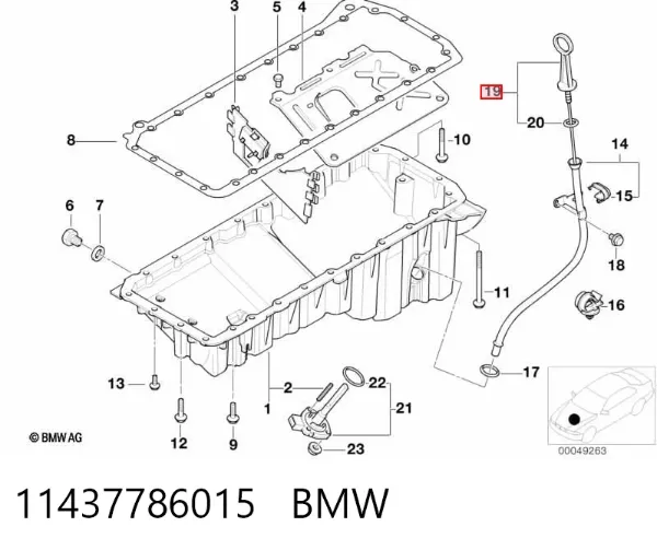 Sonda (indicador) do nível de óleo no motor 11437786015 BMW