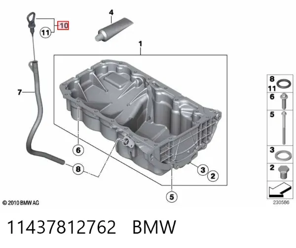 Sonda (indicador) do nível de óleo no motor 11437812762 BMW