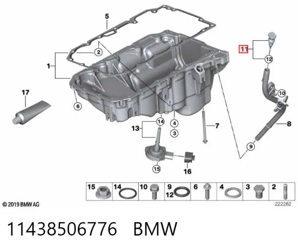 Sonda (indicador) do nível de óleo no motor BMW X1 E84